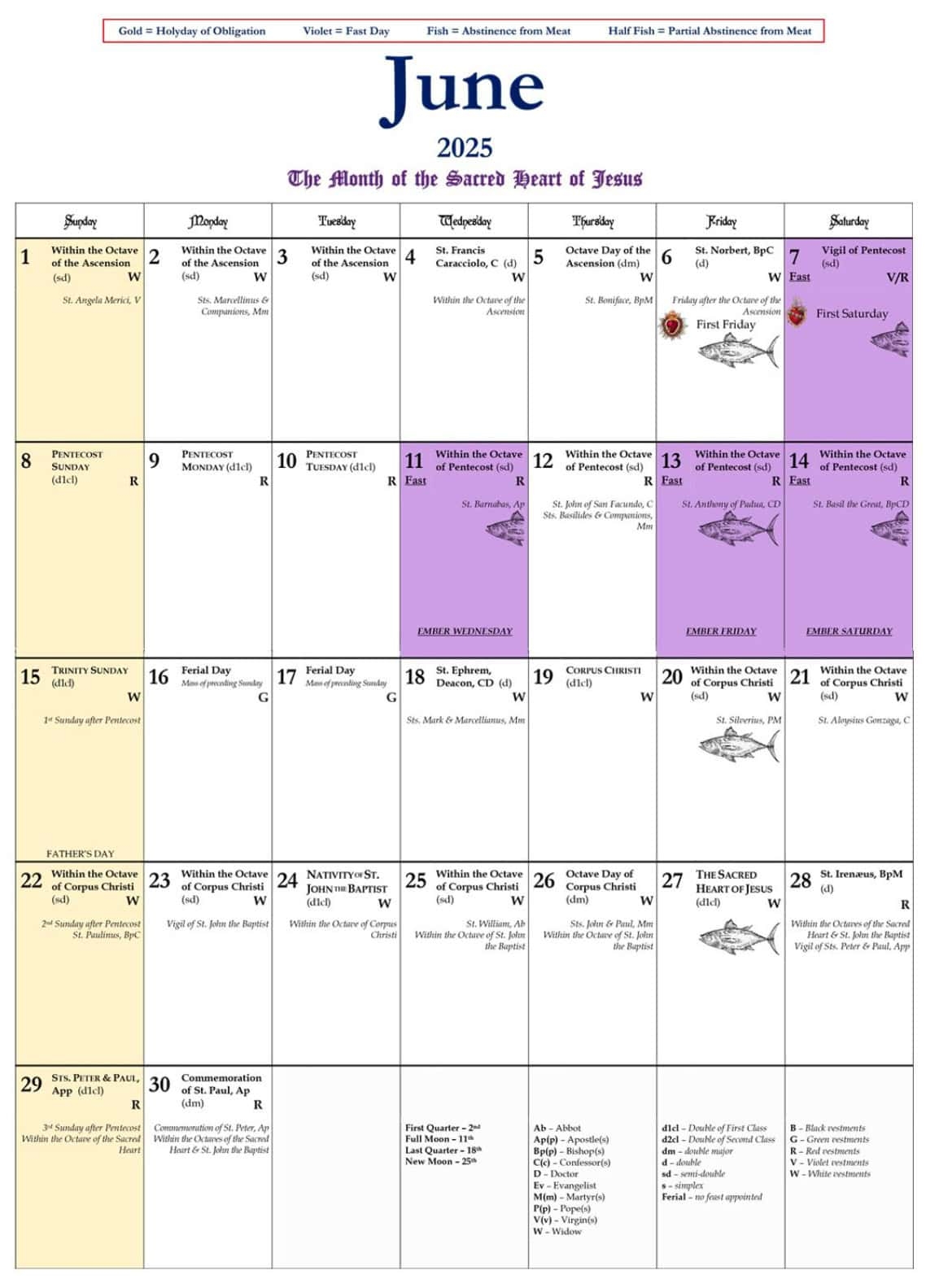 14 month Traditional Catholic Calendar Roman Catholic Media