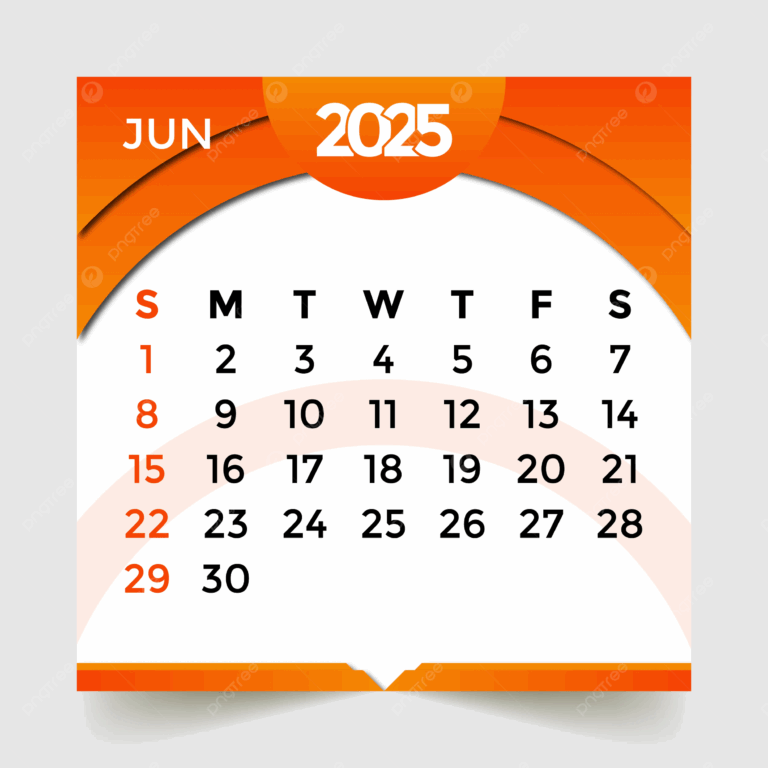 2025 Calendar Month Of June Vector Template Download On Pngtree