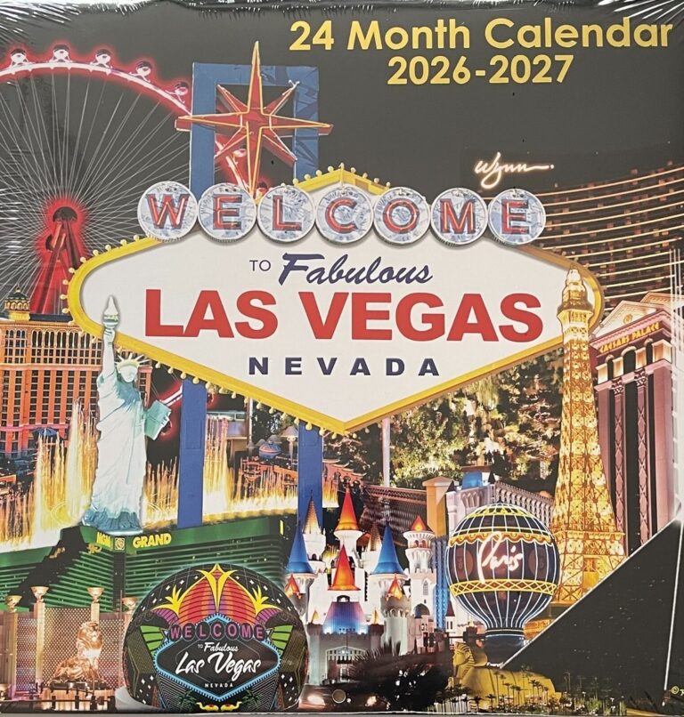2026 2027 Las Vegas Sign Hotel Casino 24 Month Wall Calendar Fremont Luxor TI