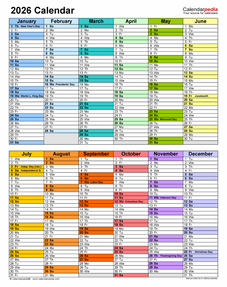 2026 Calendar Free Printable Excel Templates Calendarpedia