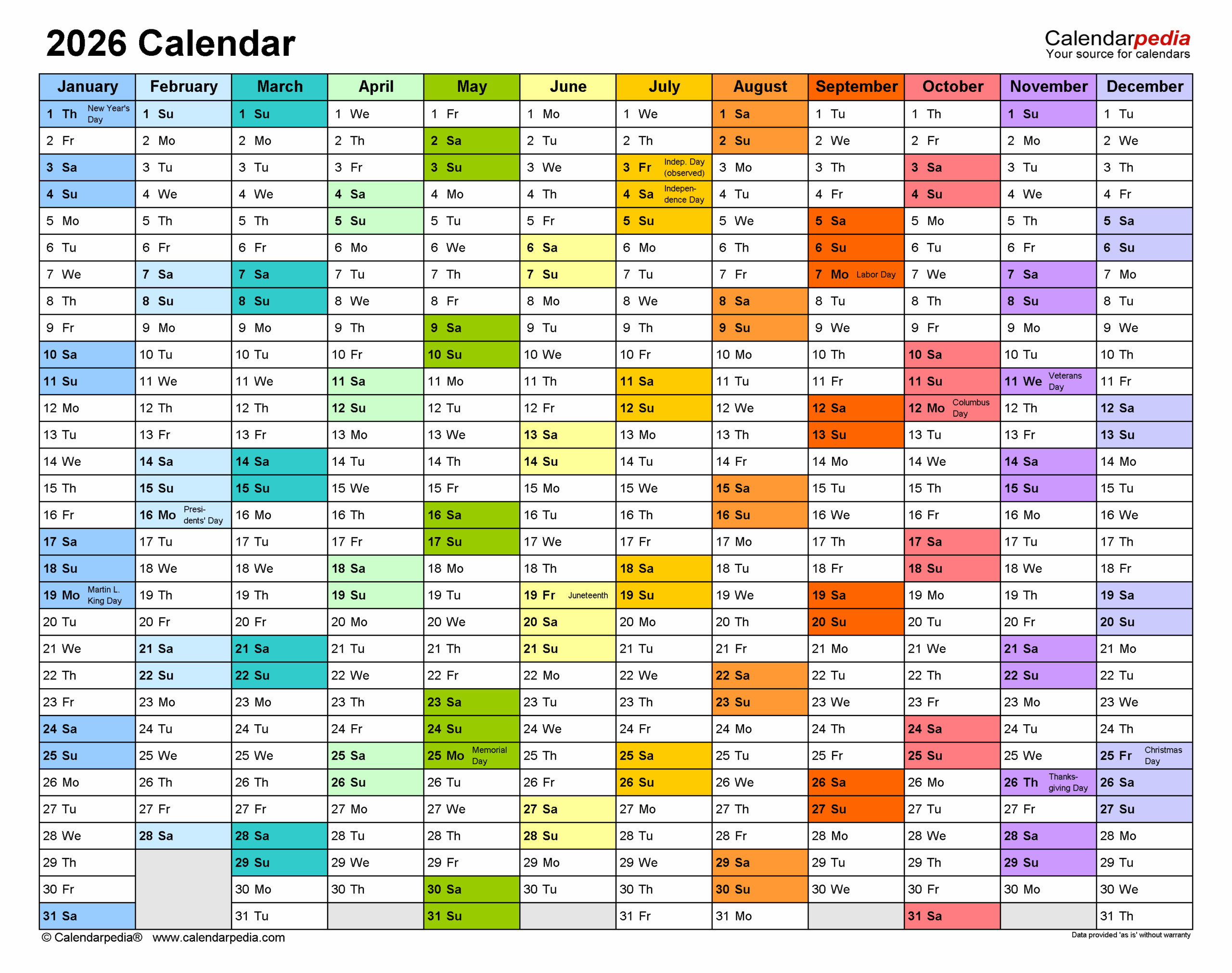 May 2026 Calendar Pedia