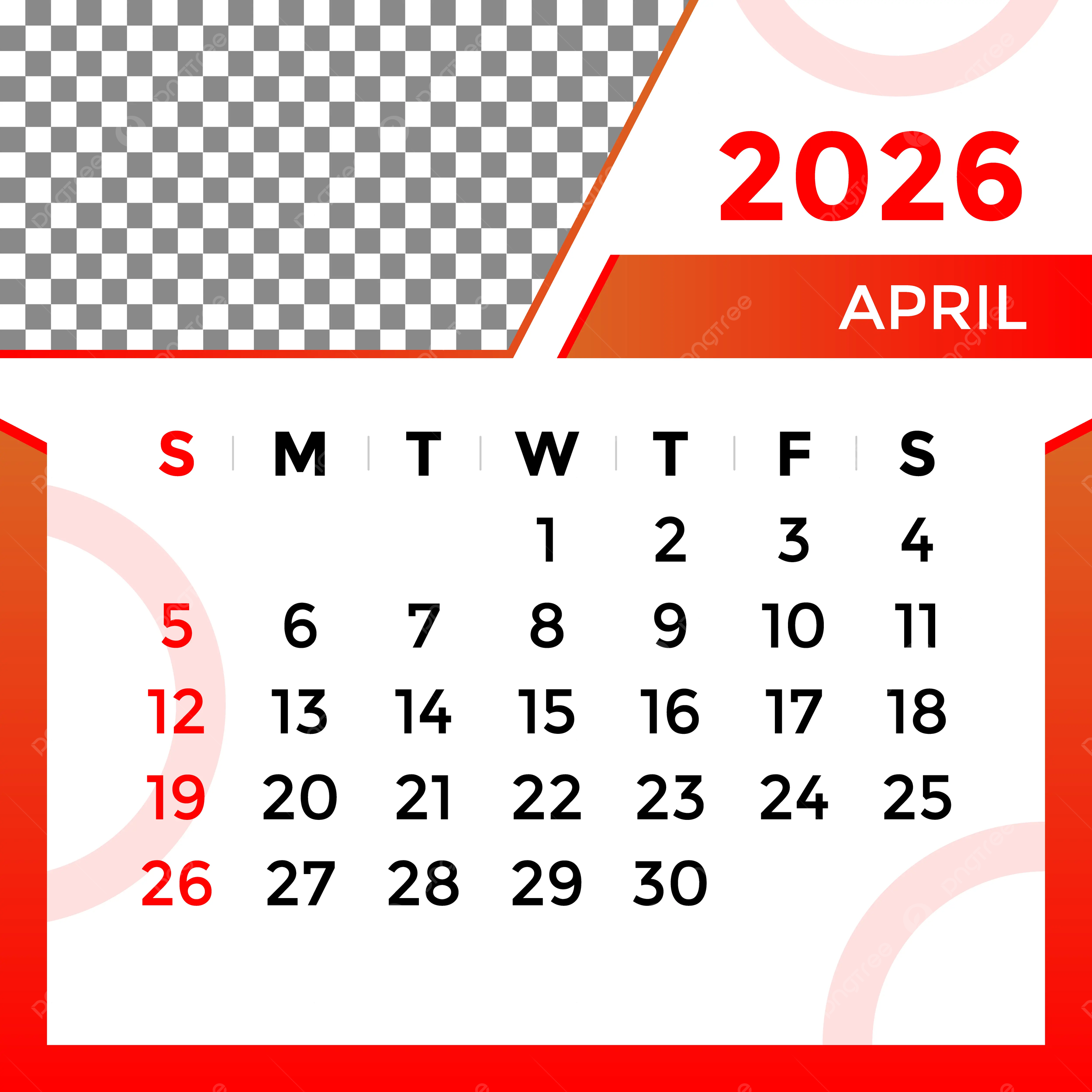 April 2026 Calender Images