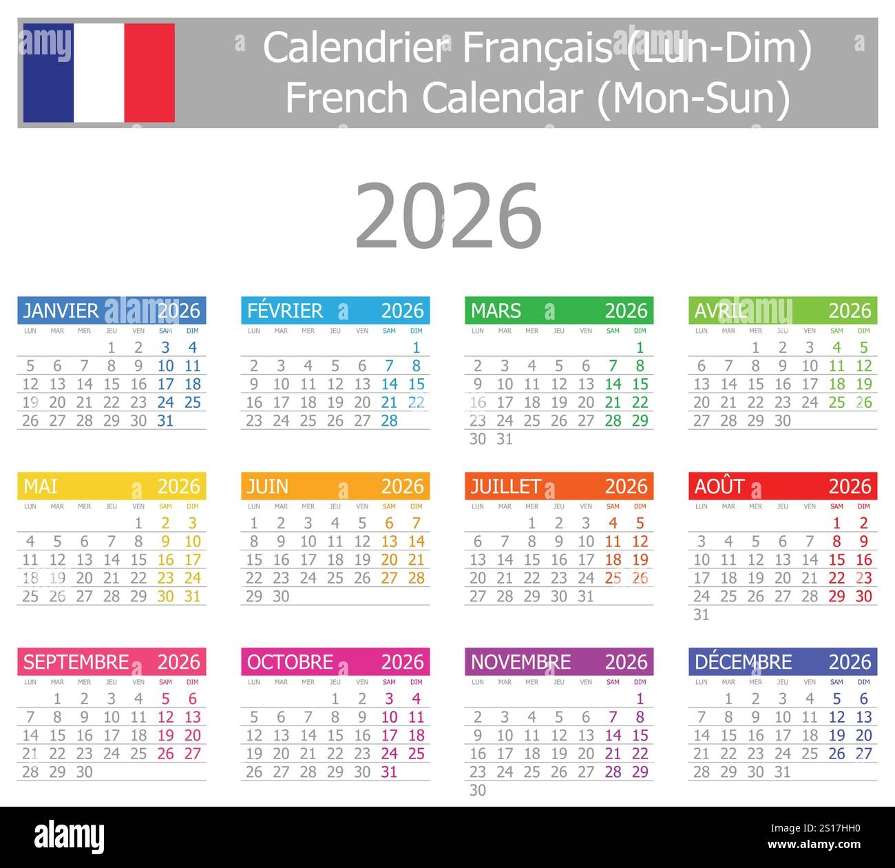 2026 French Calendar Hi res Stock Photography And Images Alamy
