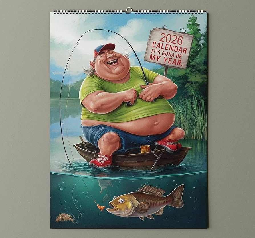 2026 Funny Fishing Calendar A4 Size Gift For Dads Husbands And Brothers Amazon co uk Stationery U0026 Office Supplies