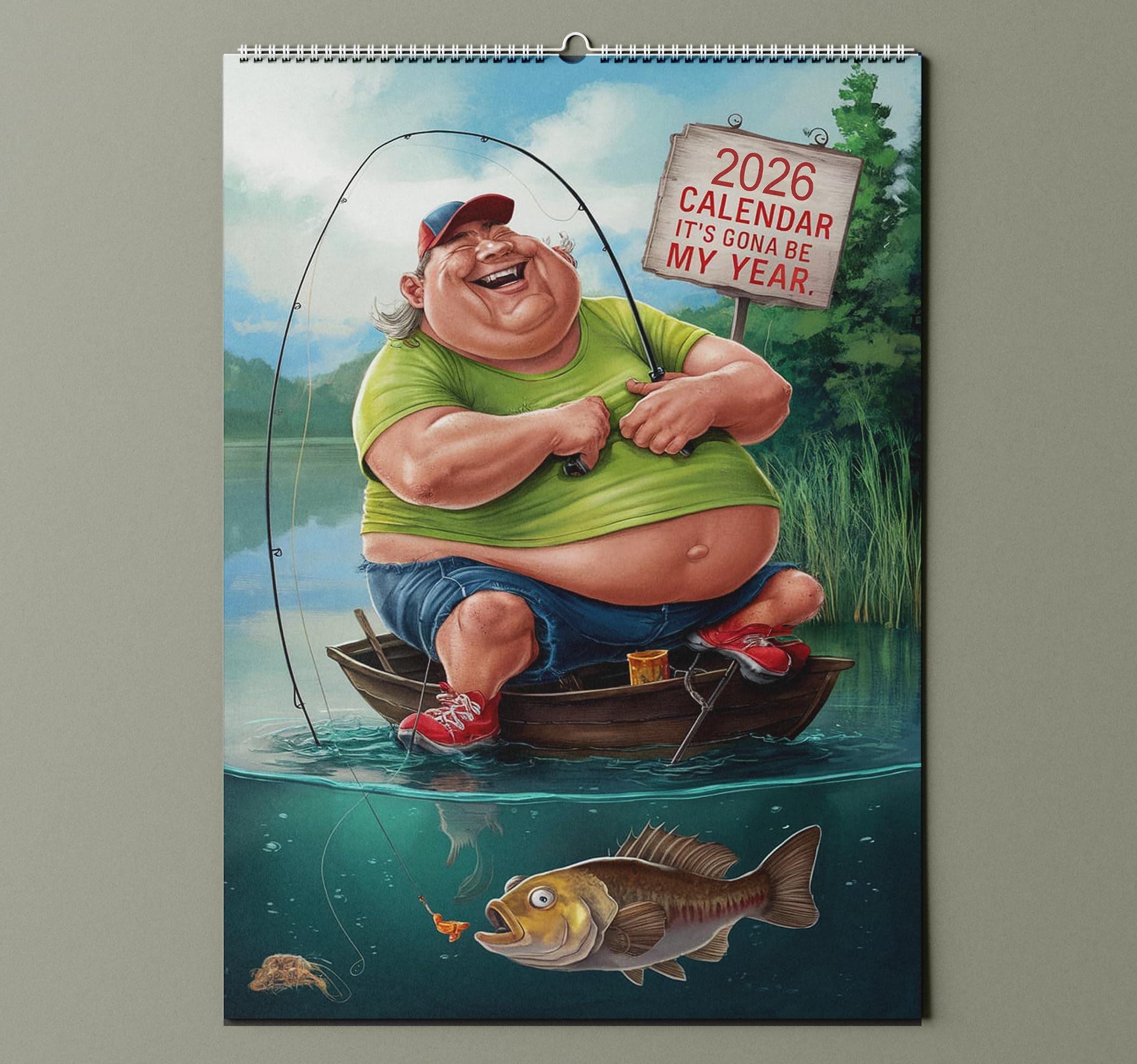 2026 Funny Fishing Calendar A4 Size Gift For Dads Husbands And Brothers Amazon co uk Stationery U0026 Office Supplies
