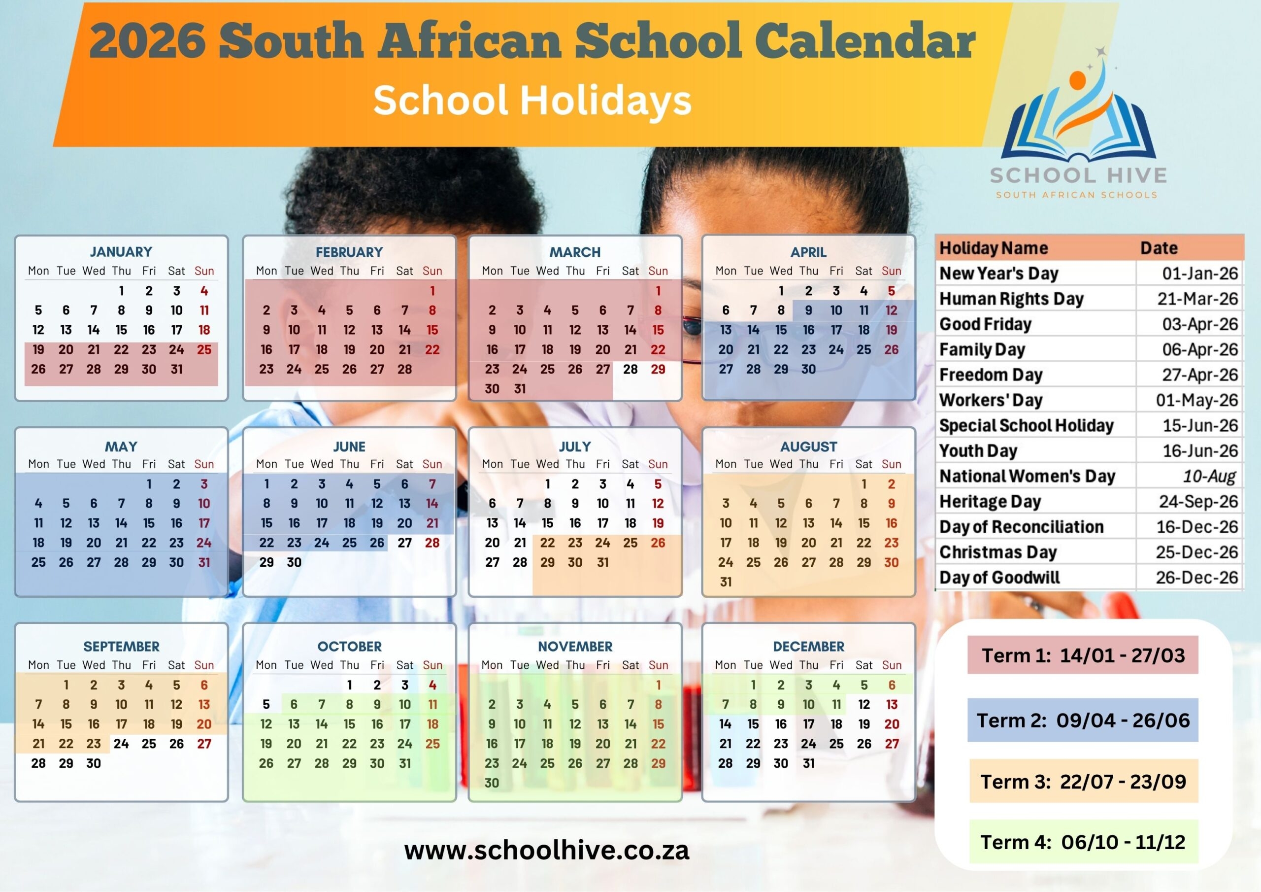 2026 South African School Calendar School Hive