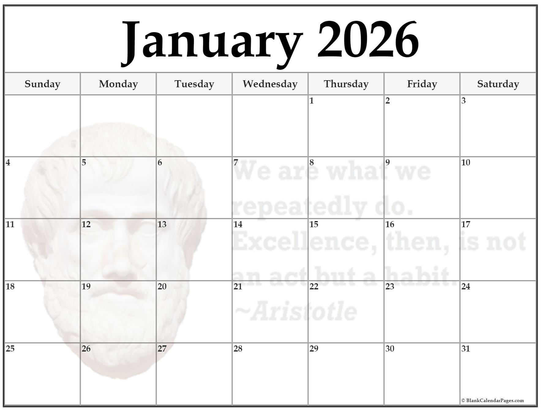 Marketing Calendar January 2026