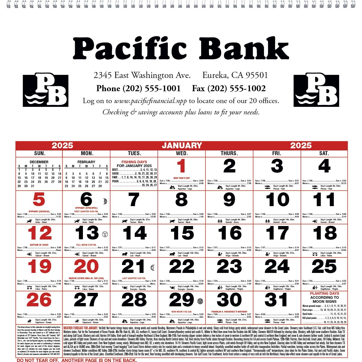 Advertising Small Almanac Calendars 2026 