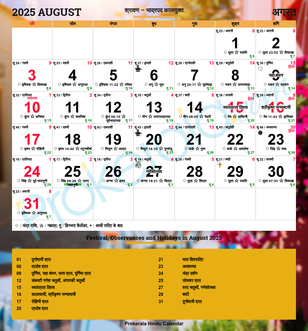 Hindu Calendar 2025 June