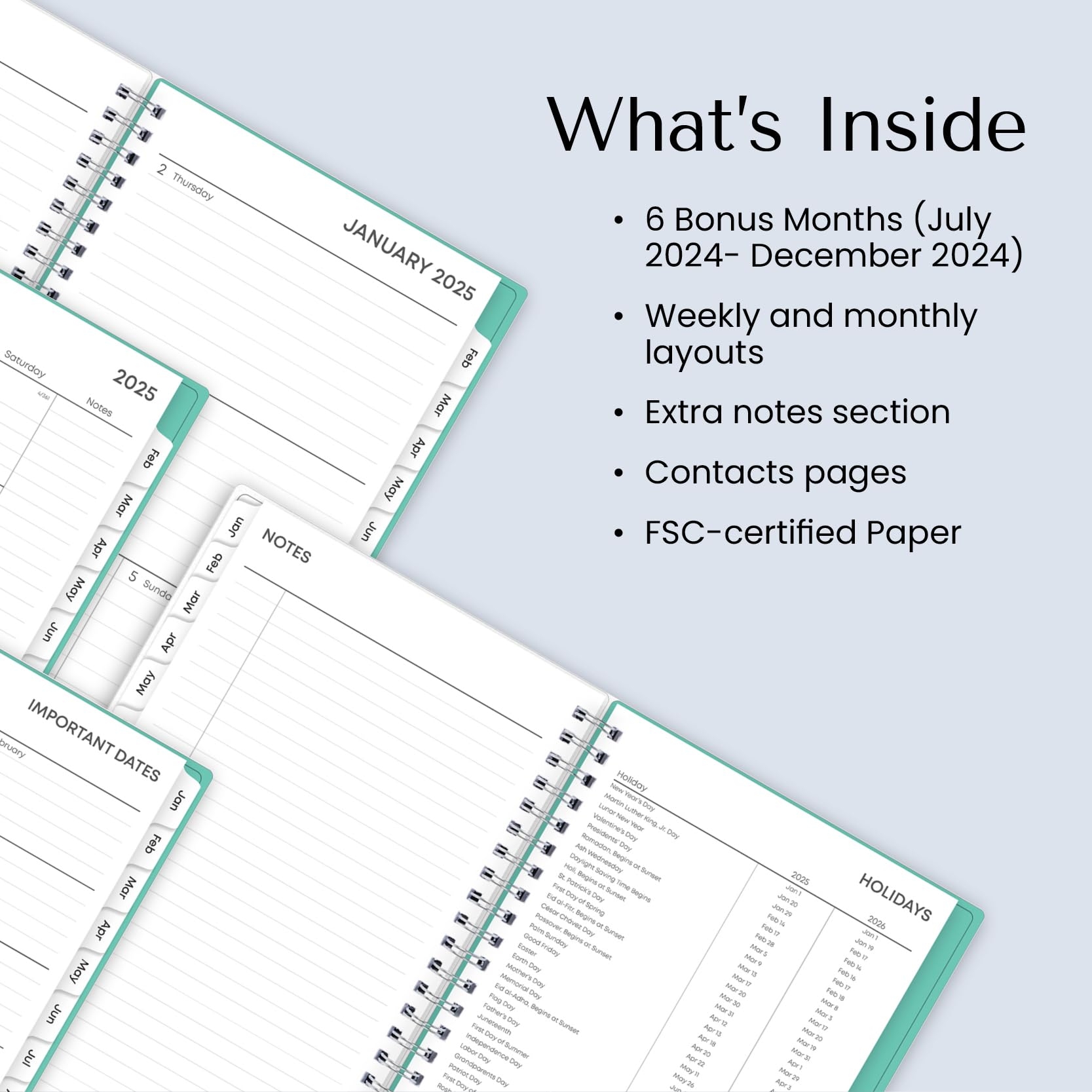 Amazon Blue Sky 2025 Weekly And Monthly Planner Calendar January 2025 December 2025 5