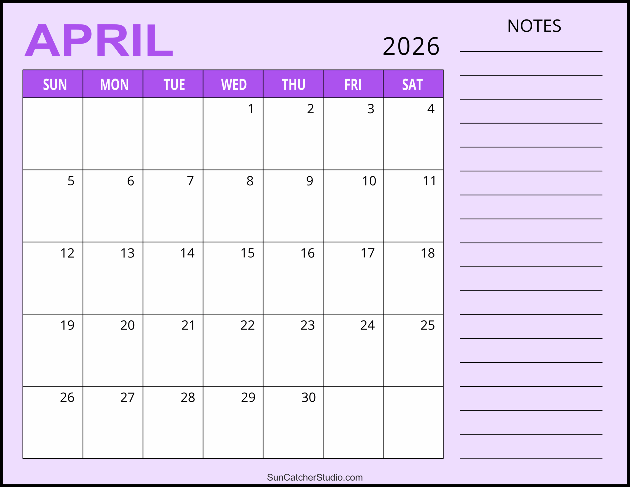 April Calendar Ideas 2026
