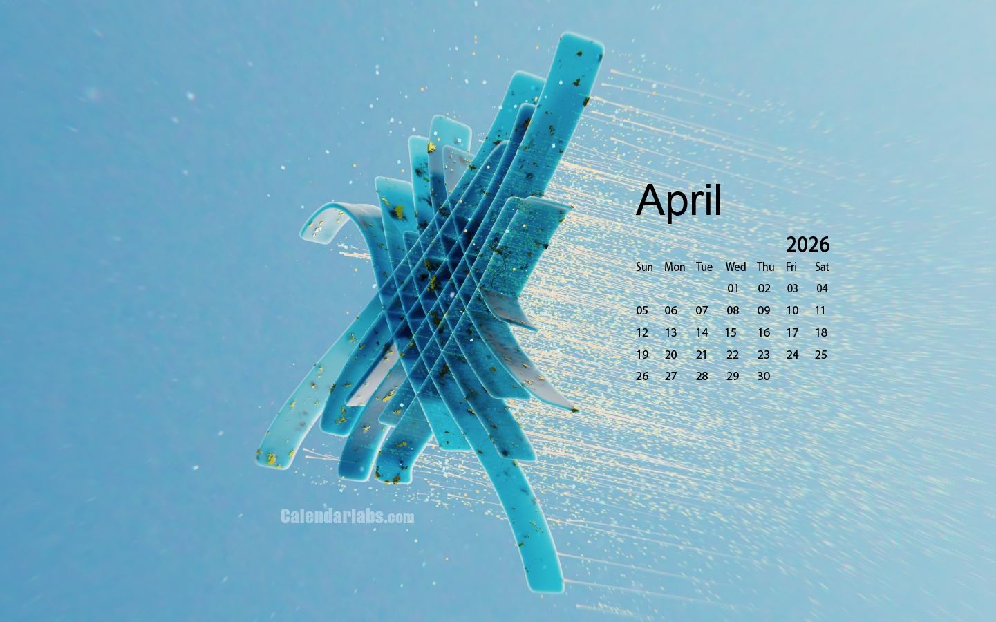 April 2026 Calendar Blue