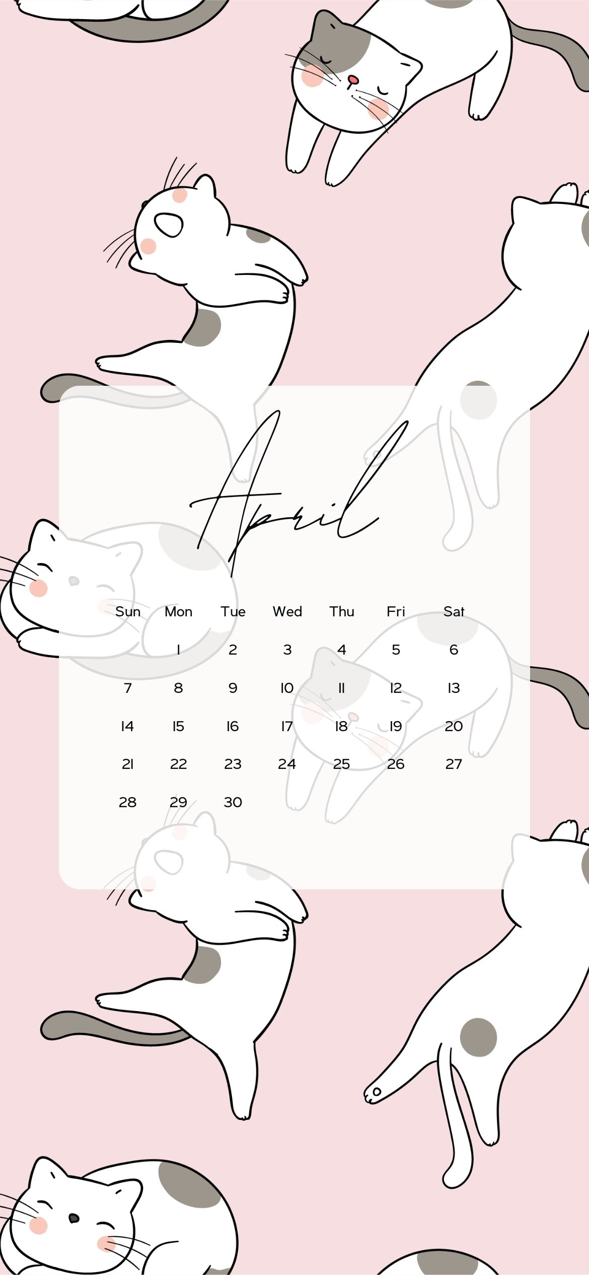April Calendar Desktop Background 2026
