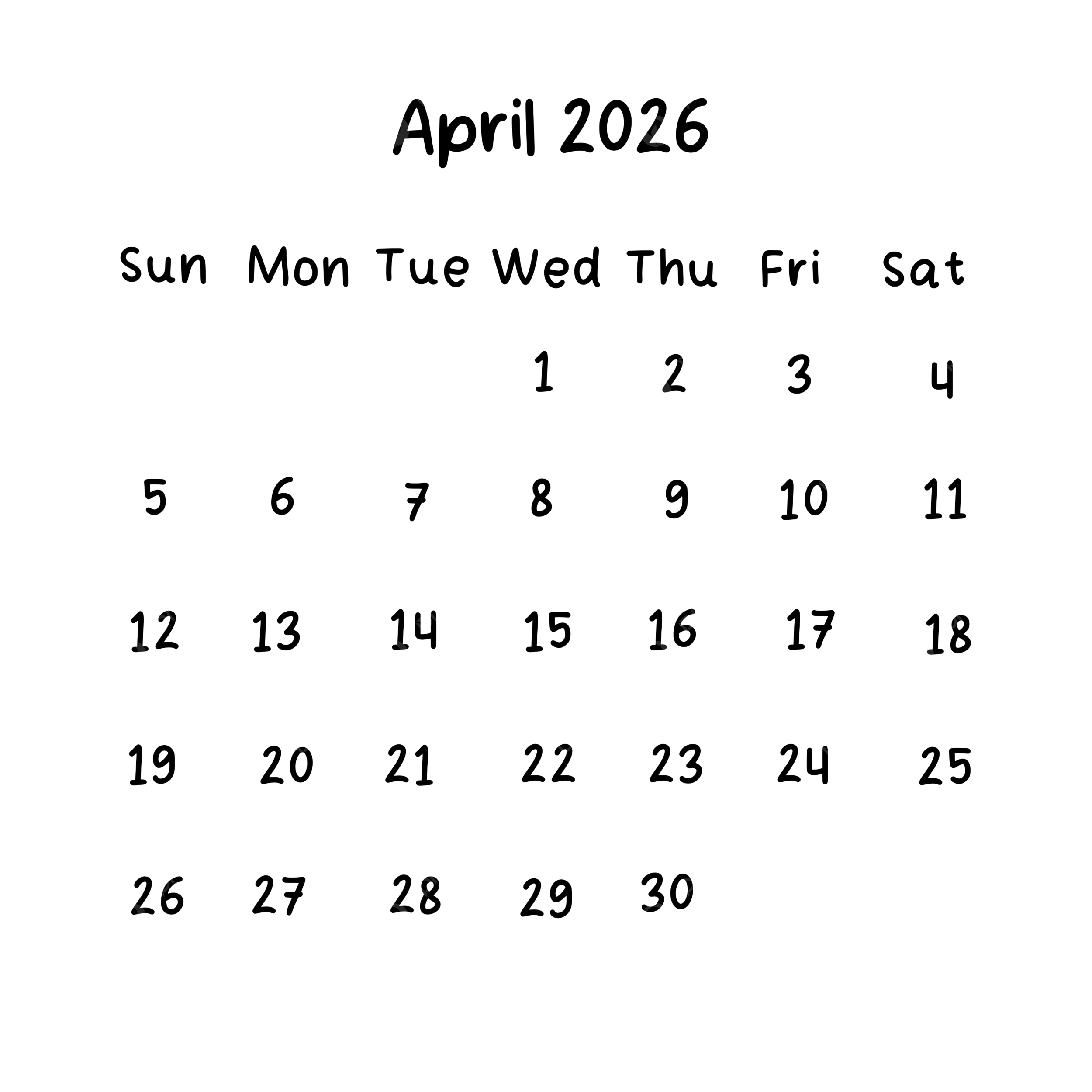 Tech Background Calendar April 2026