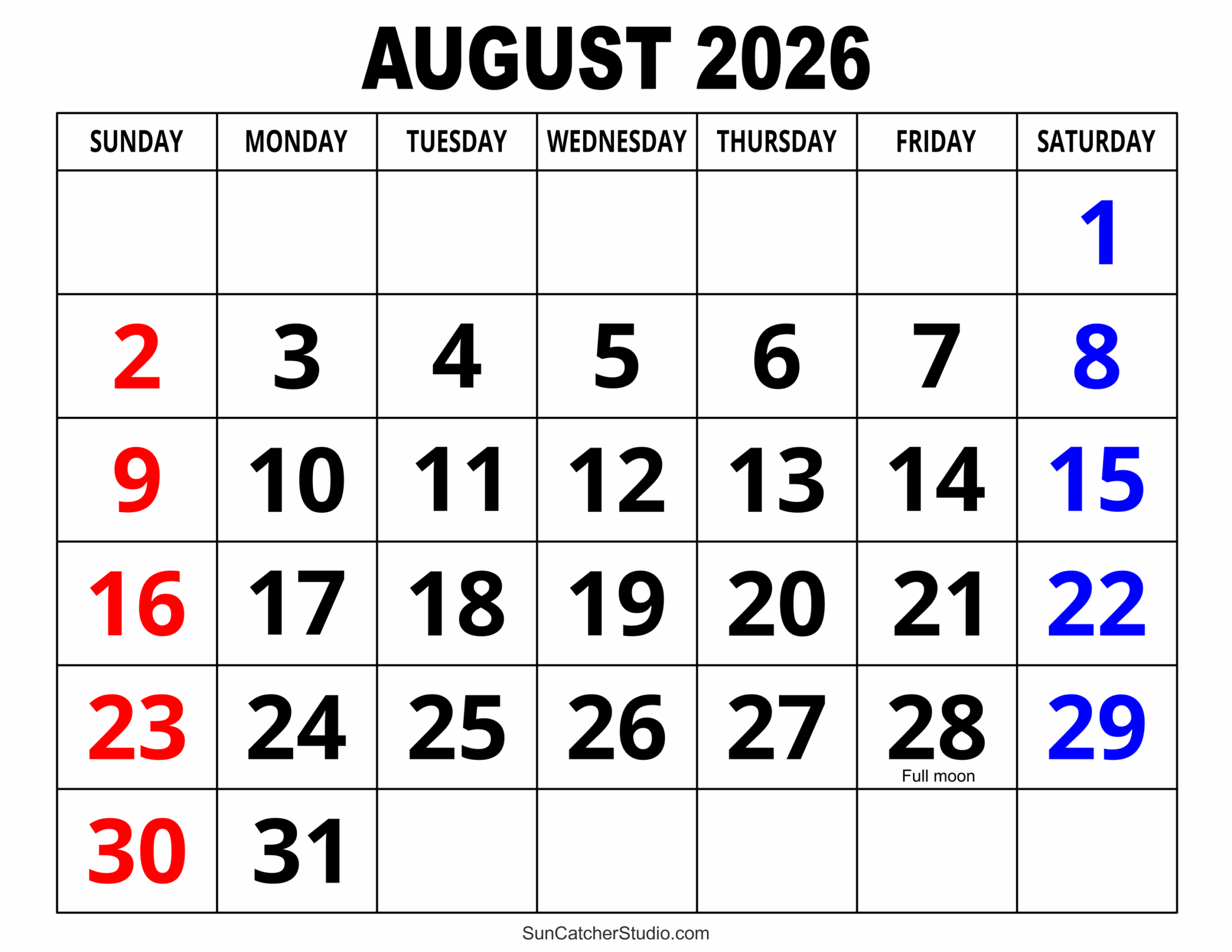 August 2023 To May 2026 Calendar Printable