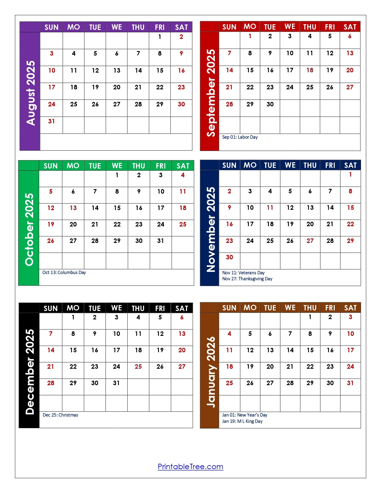 January 2026 National Days Calendar