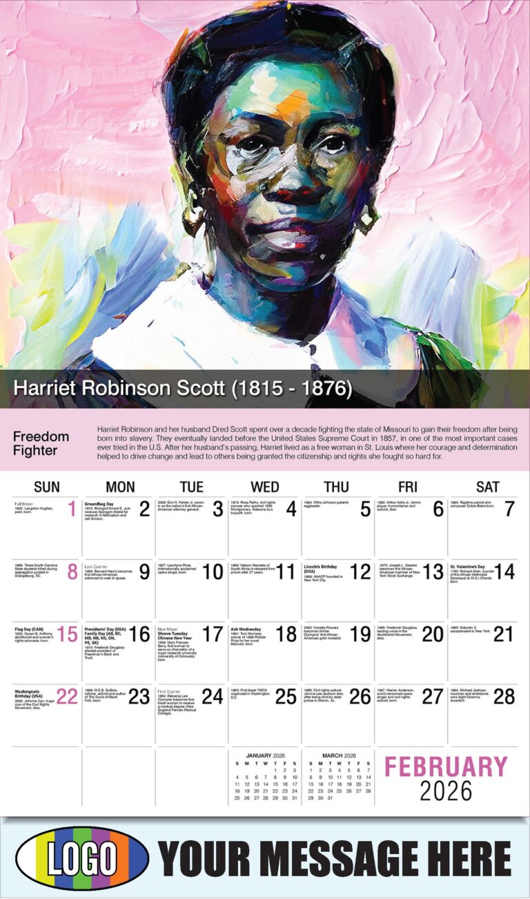 Black History 2026 Promotional Advertising Calendar Low As 65 