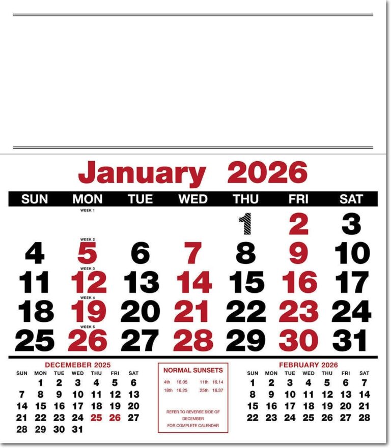 Bold Figure Corporate Headboard Calendar 2026 Red And Black Rose Calendars