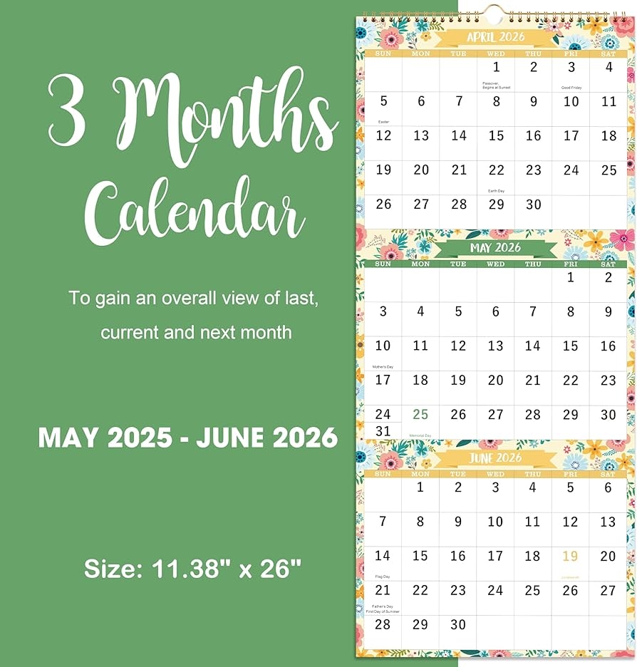 May Vertical Calendar 2026
