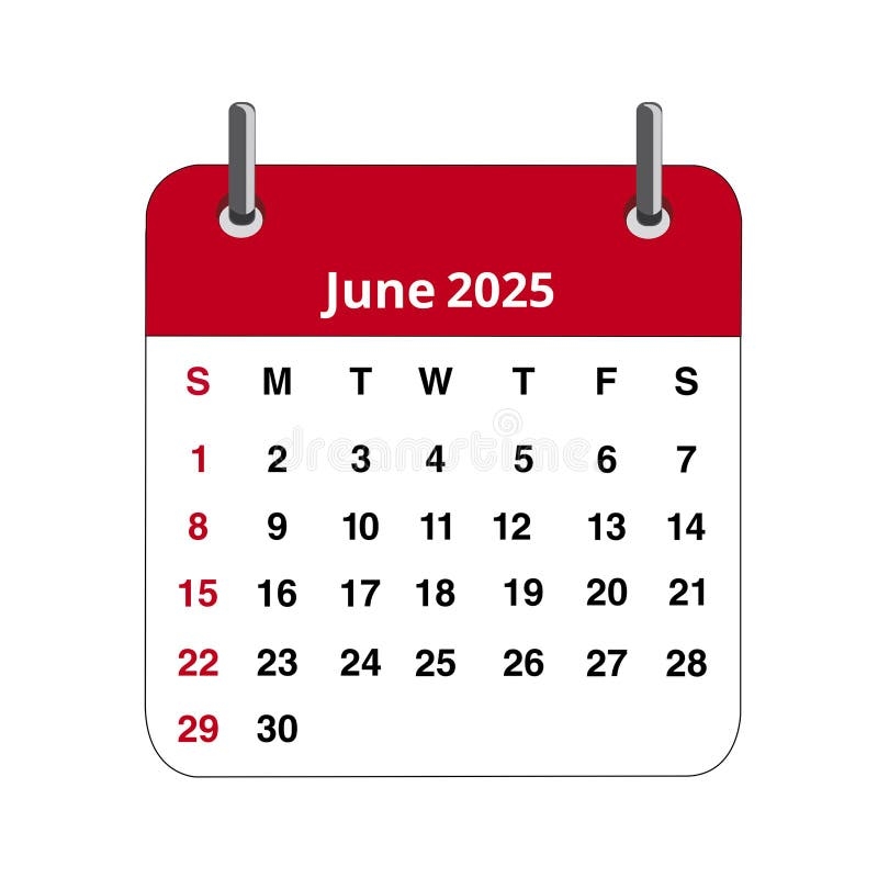 June 2025 Calendar Clipart
