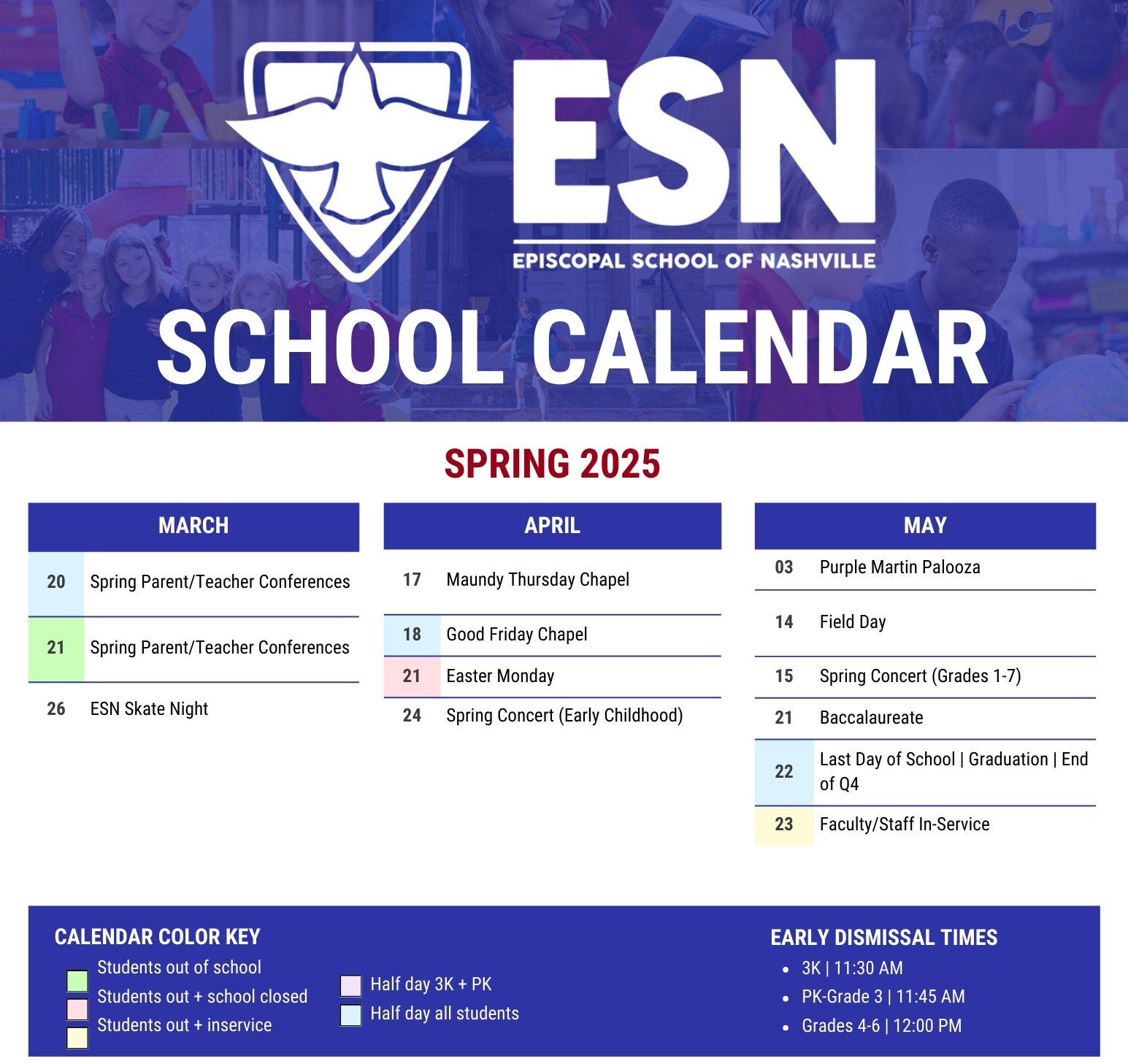 Calendar Of Episcopal School Of Nashville Episcopal School Of 