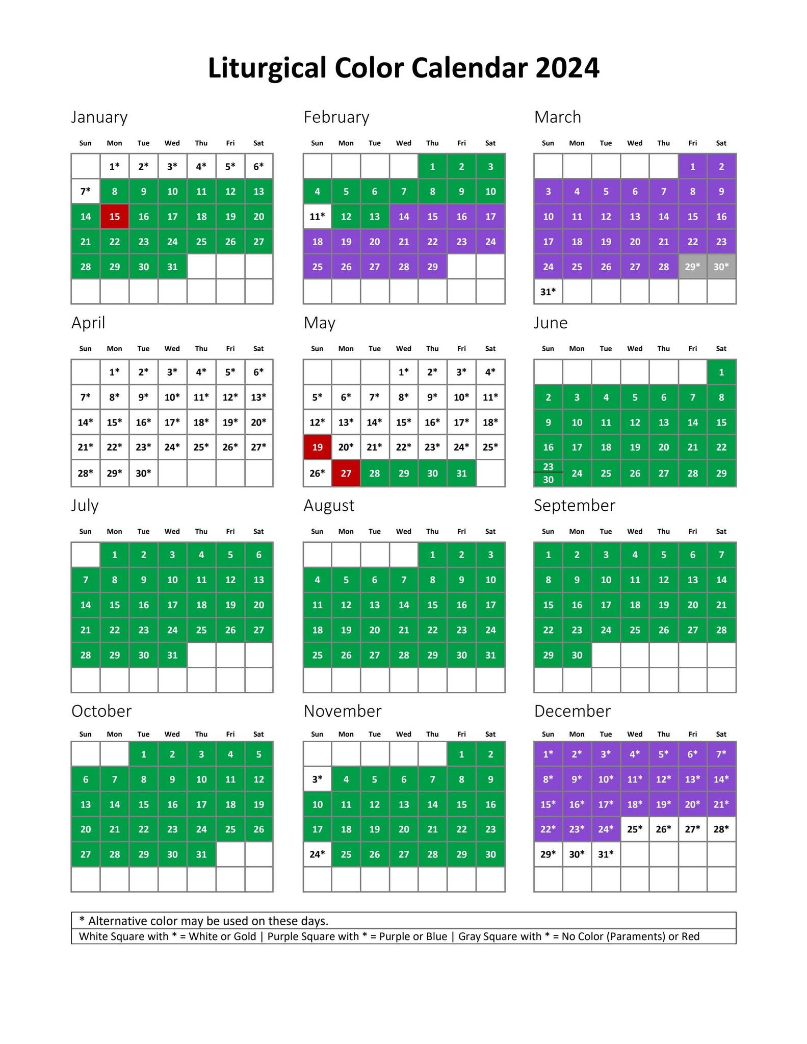 Catholic Liturgical Calendar May 2026