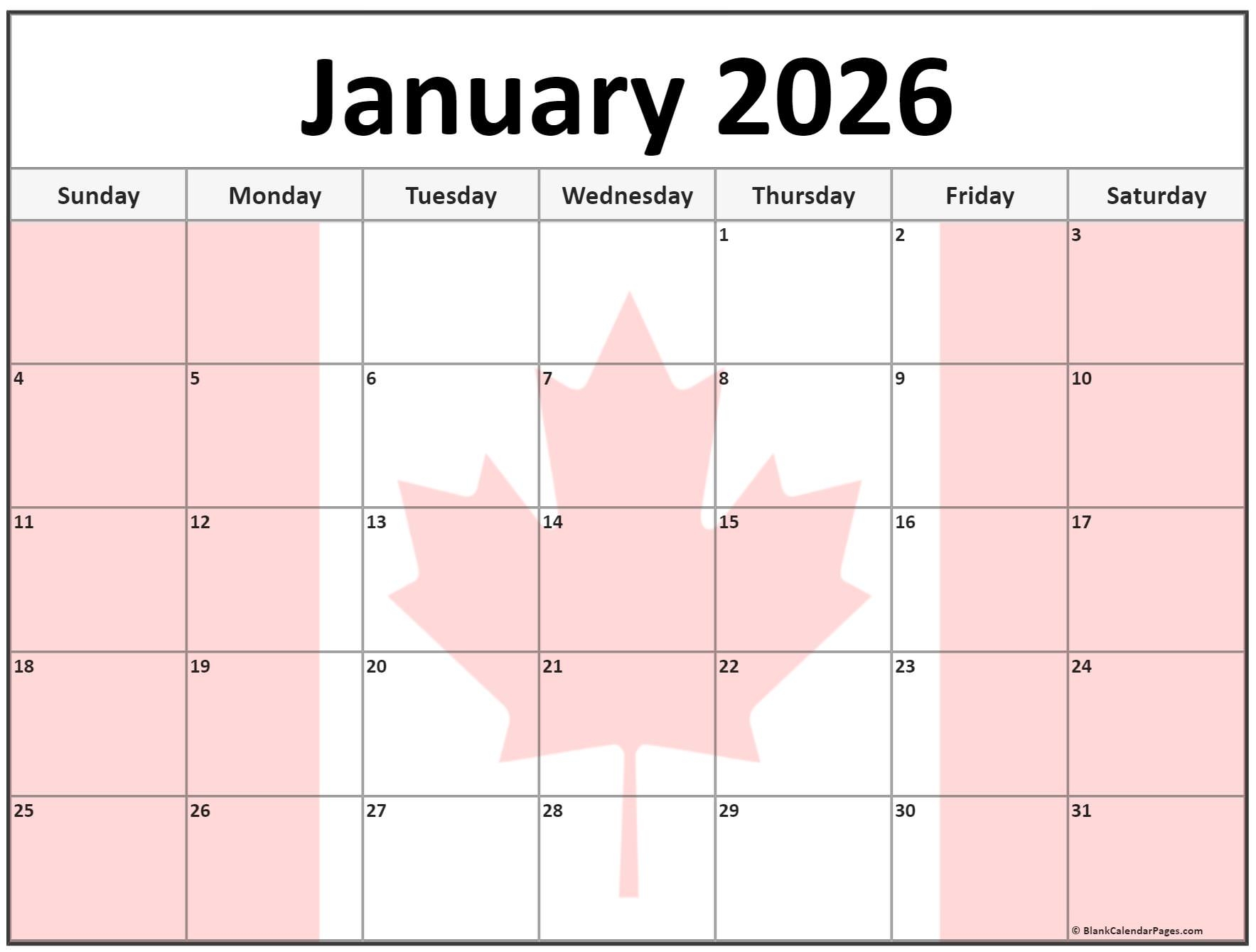 Collection Of January 2026 Photo Calendars With Image Filters 