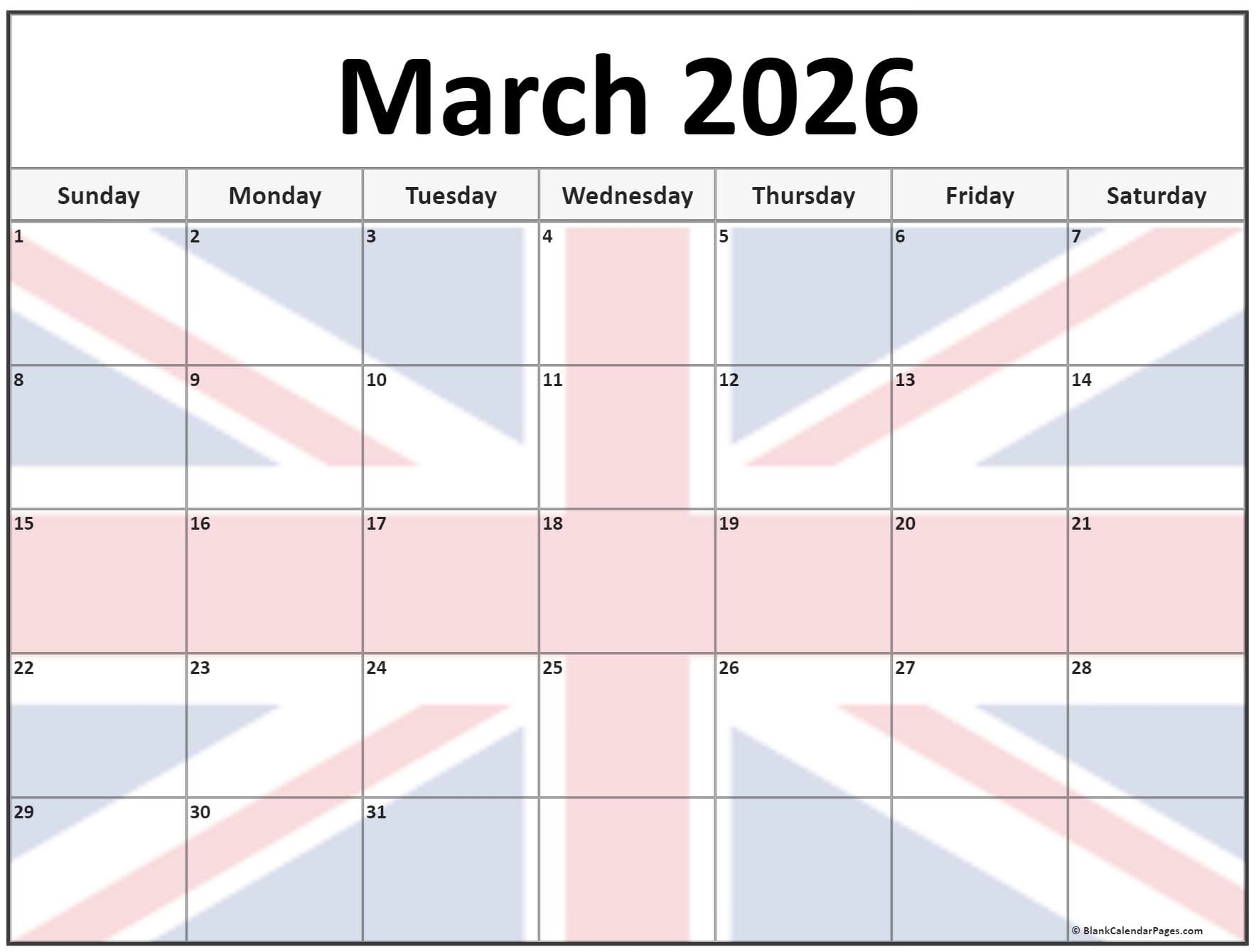 Collection Of March 2026 Photo Calendars With Image Filters 