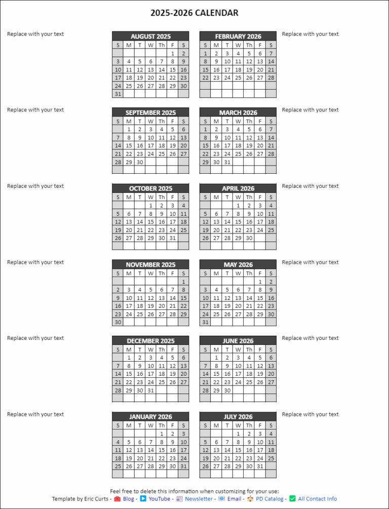 Control Alt Achieve Google Docs Calendar Templates For The 2025 2026 School Year