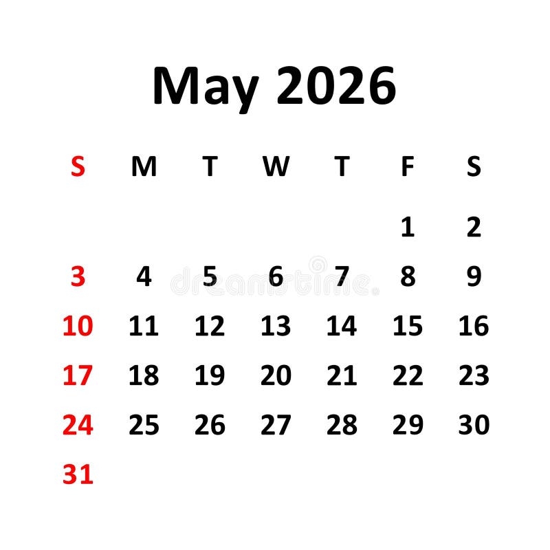 Calendar Dates May 2026