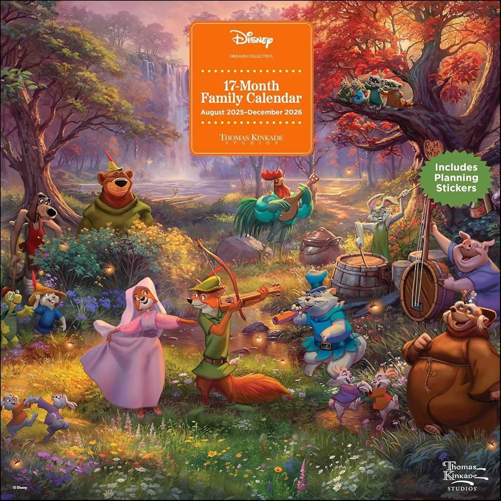 Disney Dreams By Thomas Kinkade Studios 17 Month 2025 2026 Family Wall Calendar