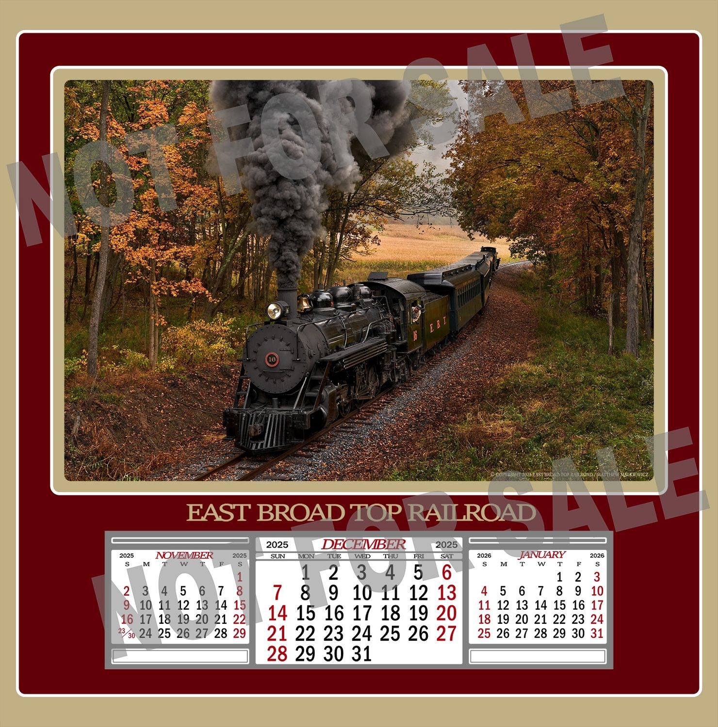 EBT Grif Teller PRR Style 2025 Calendar