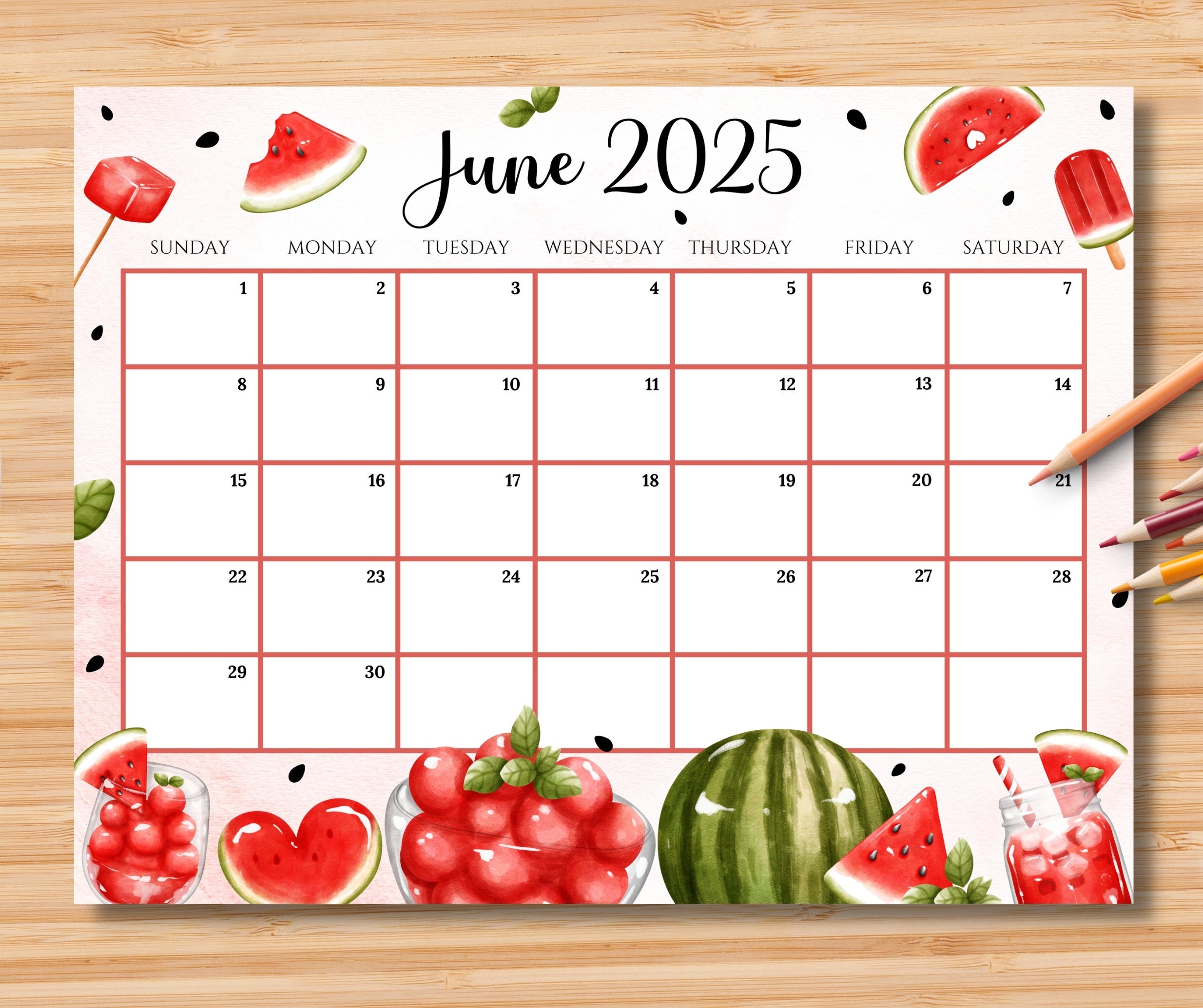 June Calendar 2025 Image