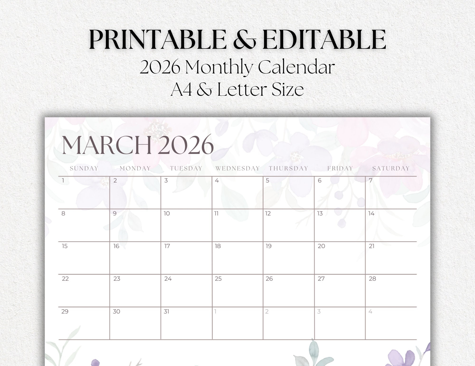 Mindful March Calendar 2026