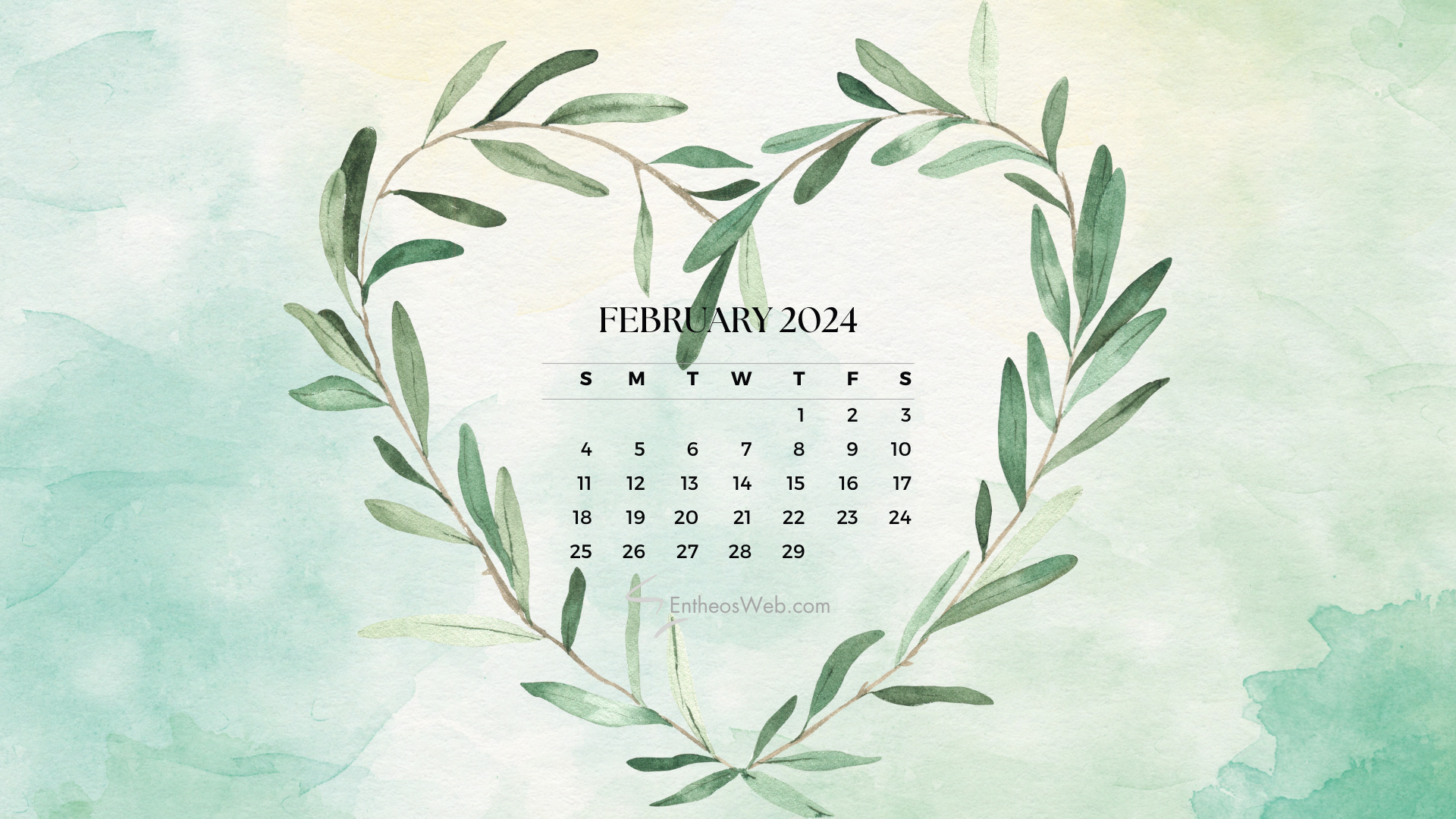 February Calendar Desktop Wallpaper 2026