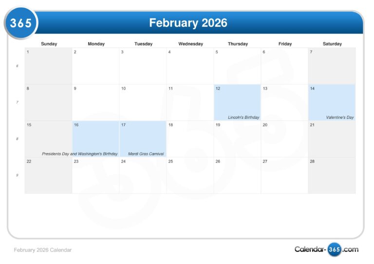 February 2026 Calendar