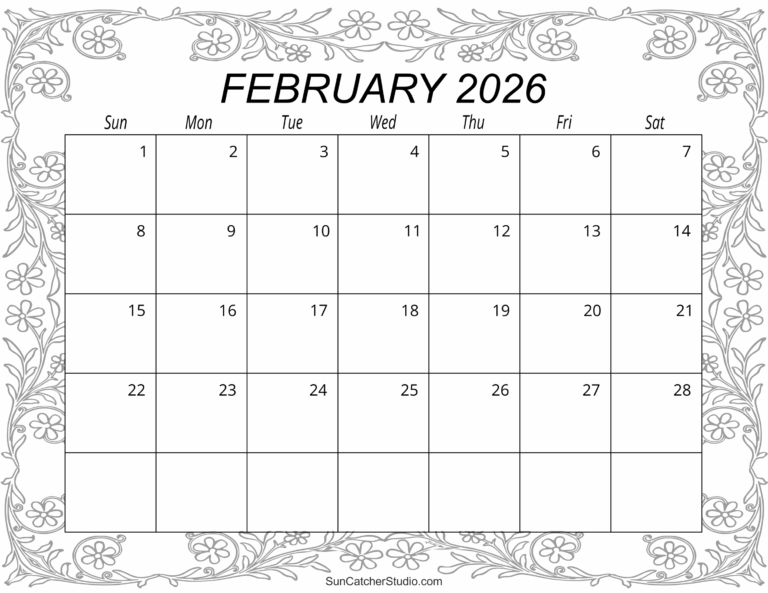 February 2026 Calendar Free Printable Free Printables 