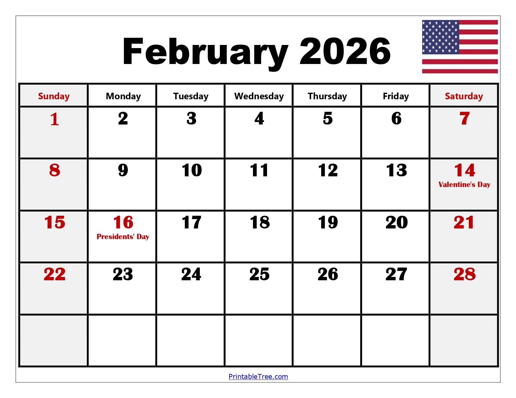 Printable Calendar Feb And March 2026