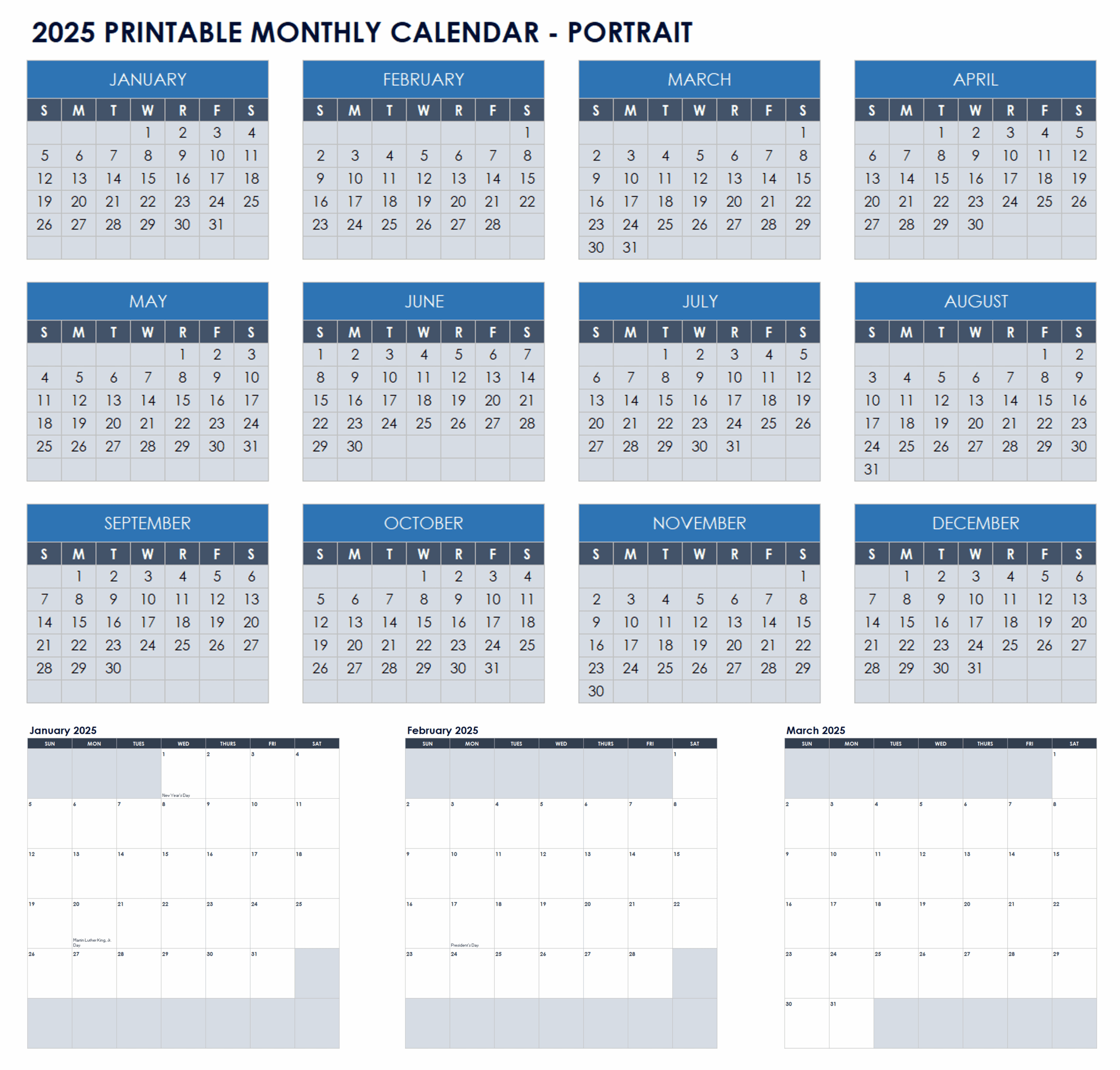 Free Excel Calendar Templates
