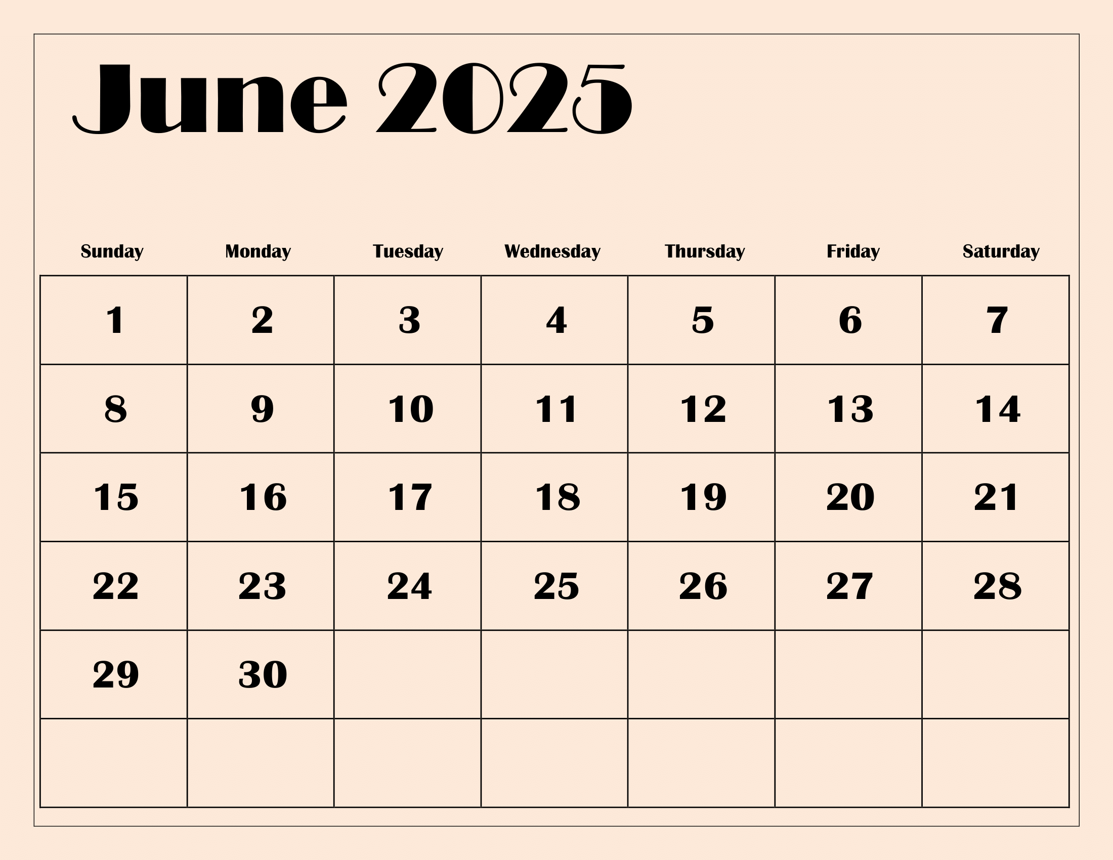 How Many Days Are In June 2025 Calendar