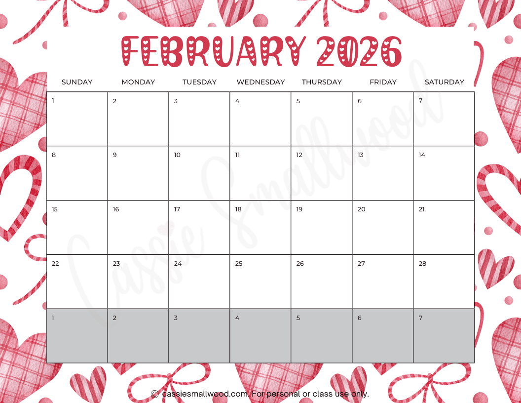 Pdf Calendar February 2026