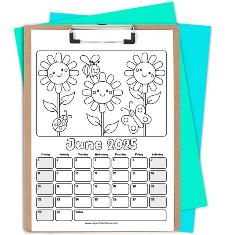 Free Printable Coloring Calendar For Kids In 2025 Mindfulmazing
