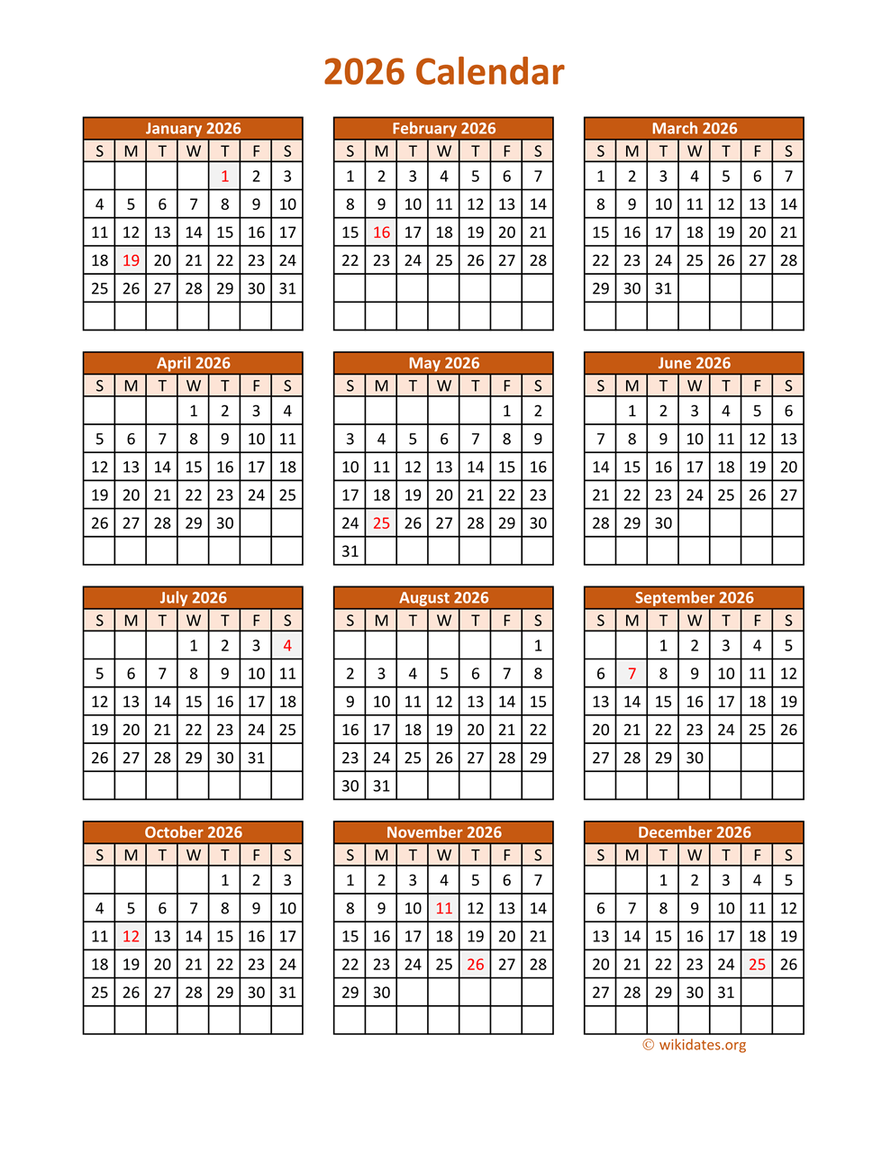 Wiki Calendar Printable May 2026