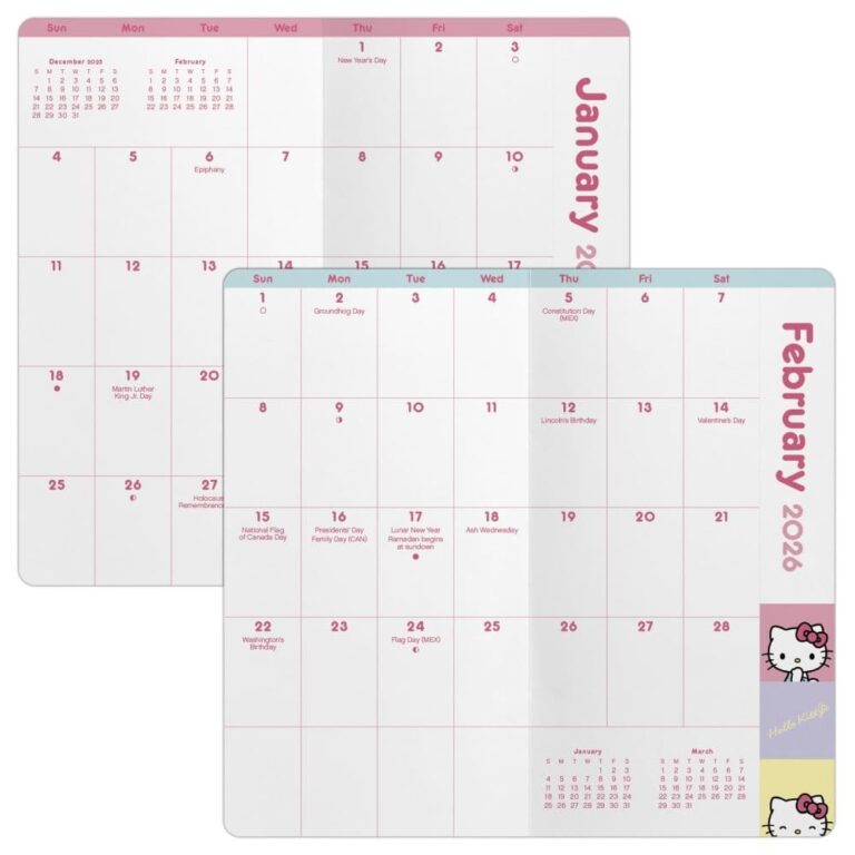 Hello Kitty Pocket 2026 Planner Calendars