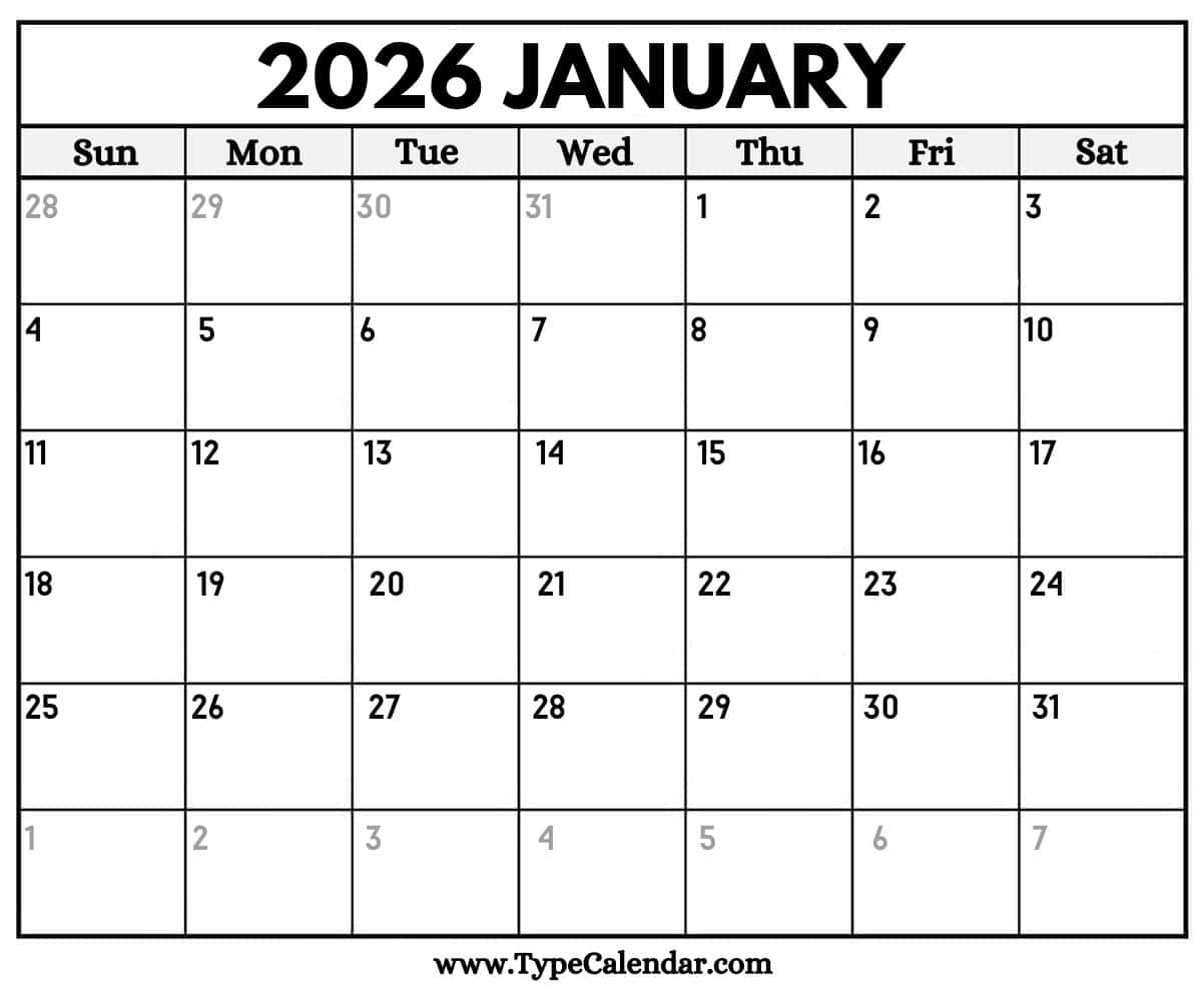 January 2026 Calendars Free Printable Templates
