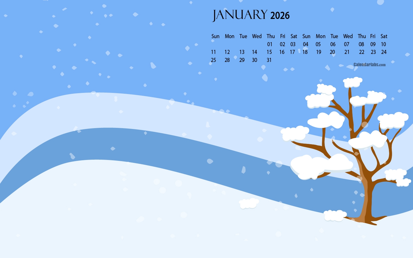 January 2026 Desktop Wallpaper Calendar CalendarLabs