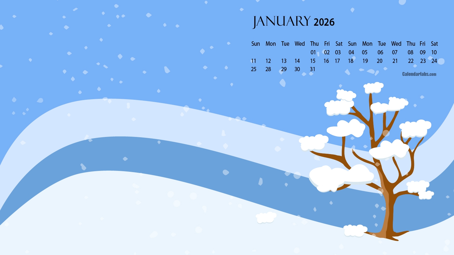 January 2026 Desktop Wallpaper Calendar CalendarLabs