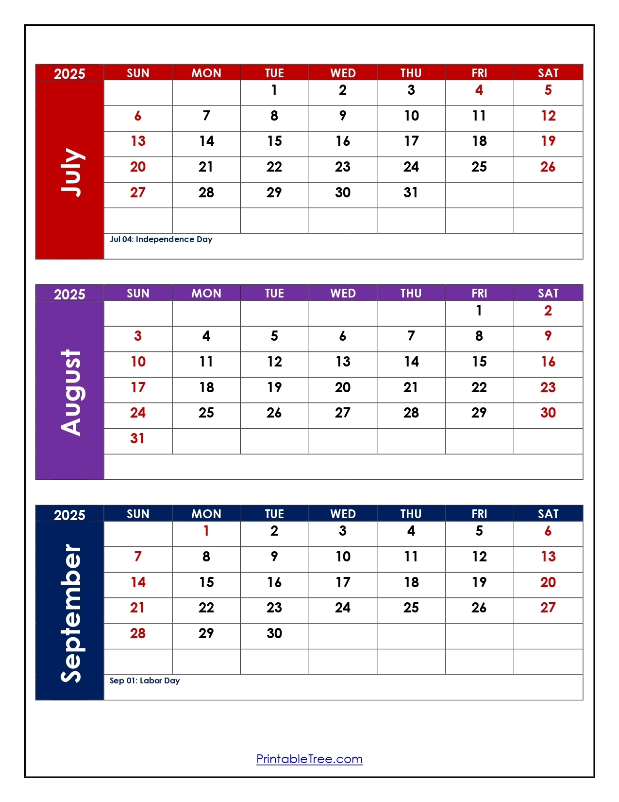 Calendar September 2023 - June 2025