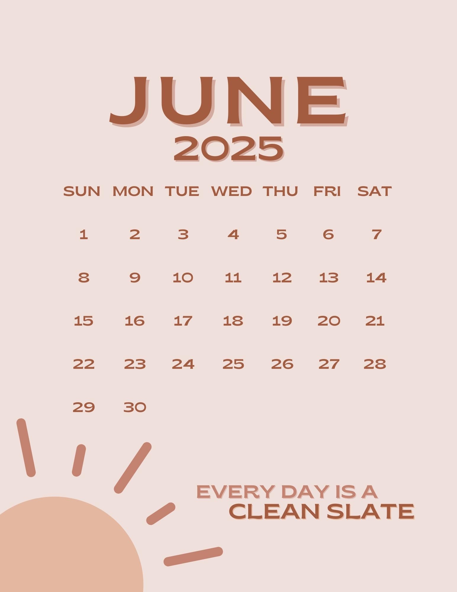 June 2025 Calendar Printable PDF June 2025 Calendar Page June 2025 