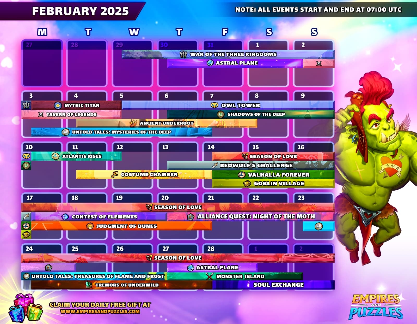 Empires Puzzles Calendar May 2026